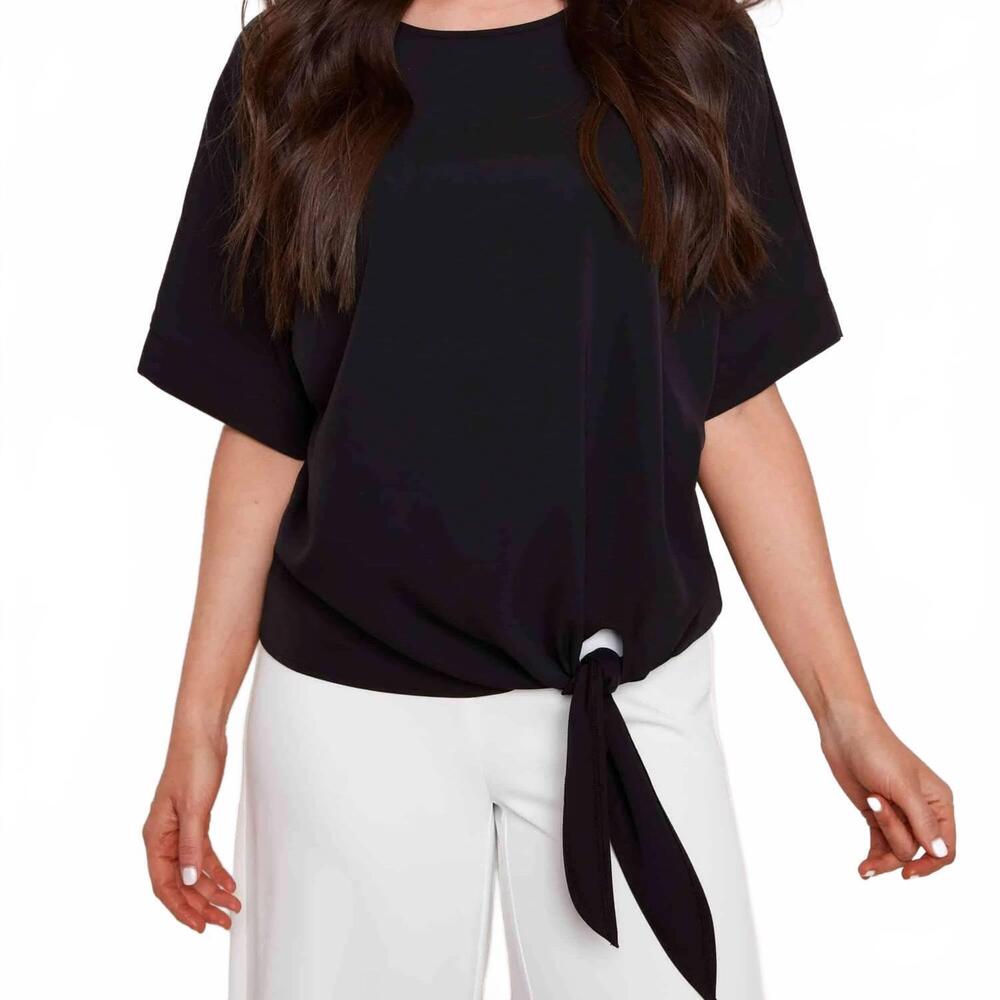 NEW UP! tie knot top in black